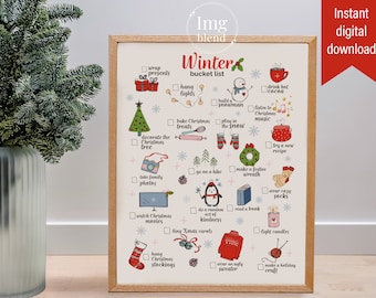 Lista de deseos para las vacaciones de invierno (para imprimir, descarga digital)