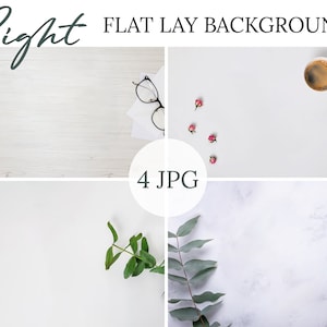 Set med 4 stockbilder Ljusbord platt lay, Minimal produktbakgrund, Produktbakgrundspaket, Stylade stockbilder, Vit digital bakgrund