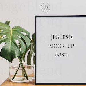 Black Frame Mockup | Modern Digital Mockup | Minimalist Framed Art Display | Simple Frame Template | Mock up PSD Smart Object | mock-up