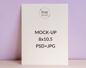 Maqueta minimalista de papel / Exhibidor de arte de 8x10.5 (PSD, JPG)