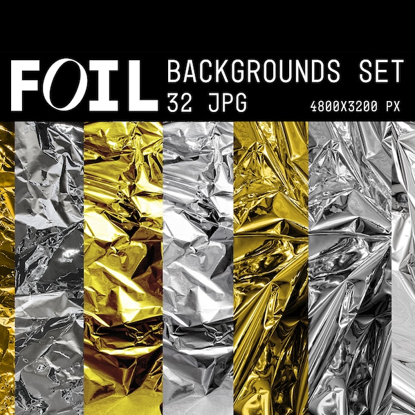 Foil textures set, silver and golden foils backgrounds, abstract foil backdrop,Abstract Metallic Textures collection, Trendy Background