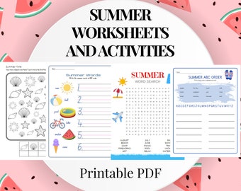 summer worksheets etsy