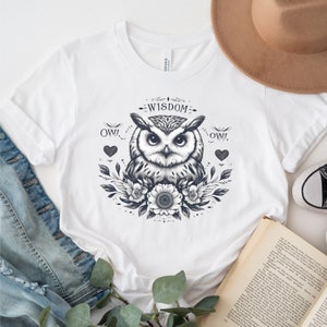 Owl Wisdom T-Shirt for Women - Perfect Gift for Owl and Nature Lovers