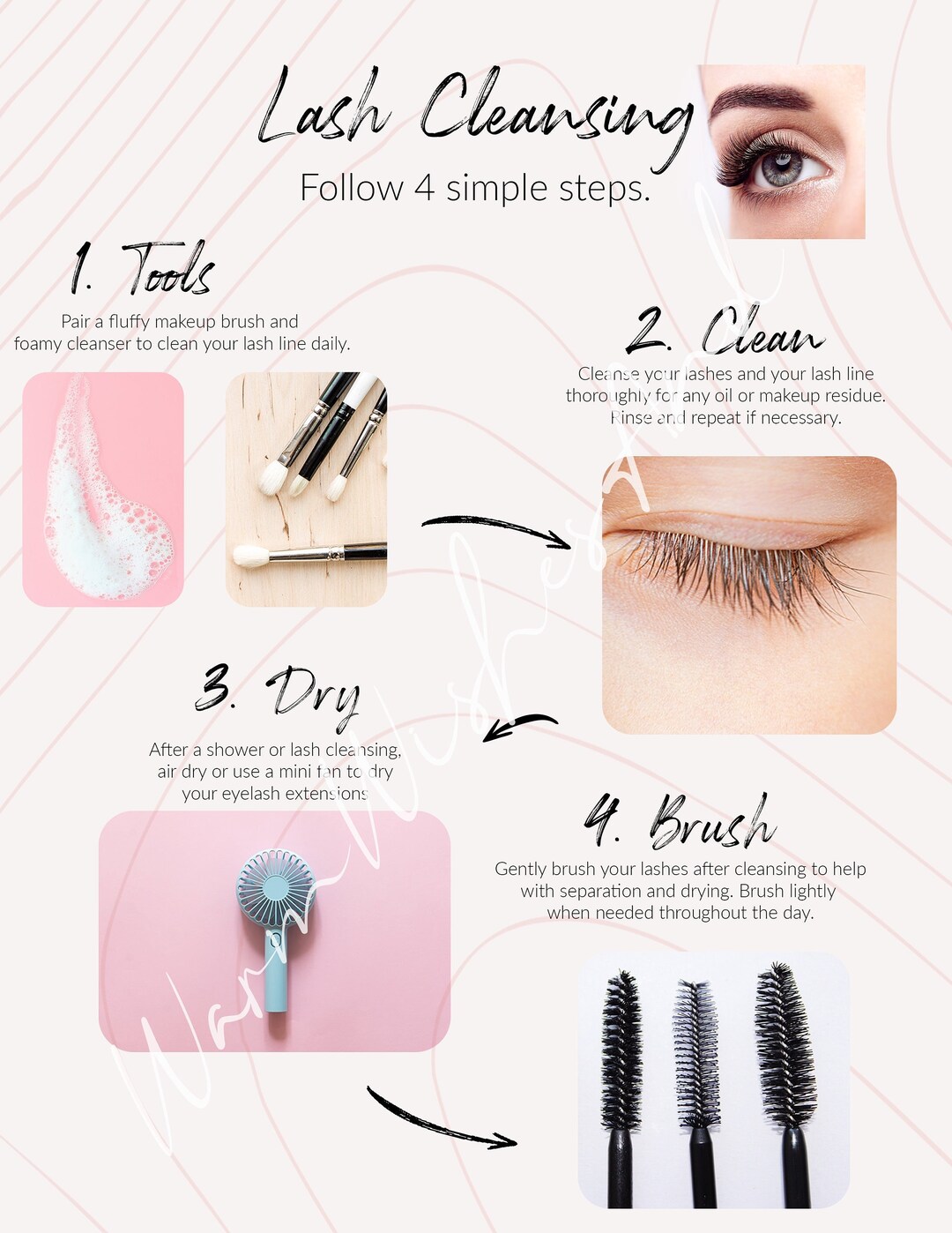 Eyelash Extension Cleaning Poster Etsy