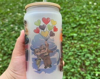 Up Movie Cartoon 16 oz. Glass Frosted Cup