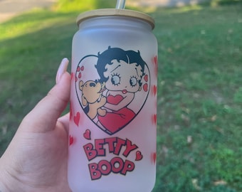 Betty Boop 16 oz. Frosted Glass cup