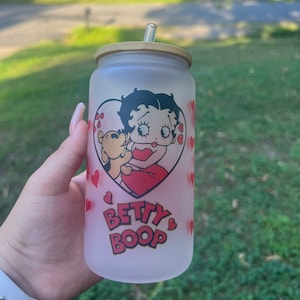 Betty Boop 16 oz. Frosted Glass cup