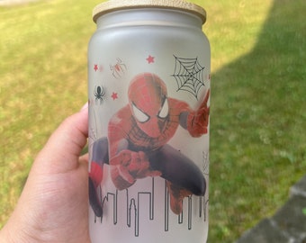Spider-Man 16 oz. Frosted Glass Cup