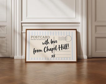 Stampa artistica di una cartolina di Chapel Hill – Decorazione murale vintage UNC (Download digitale)