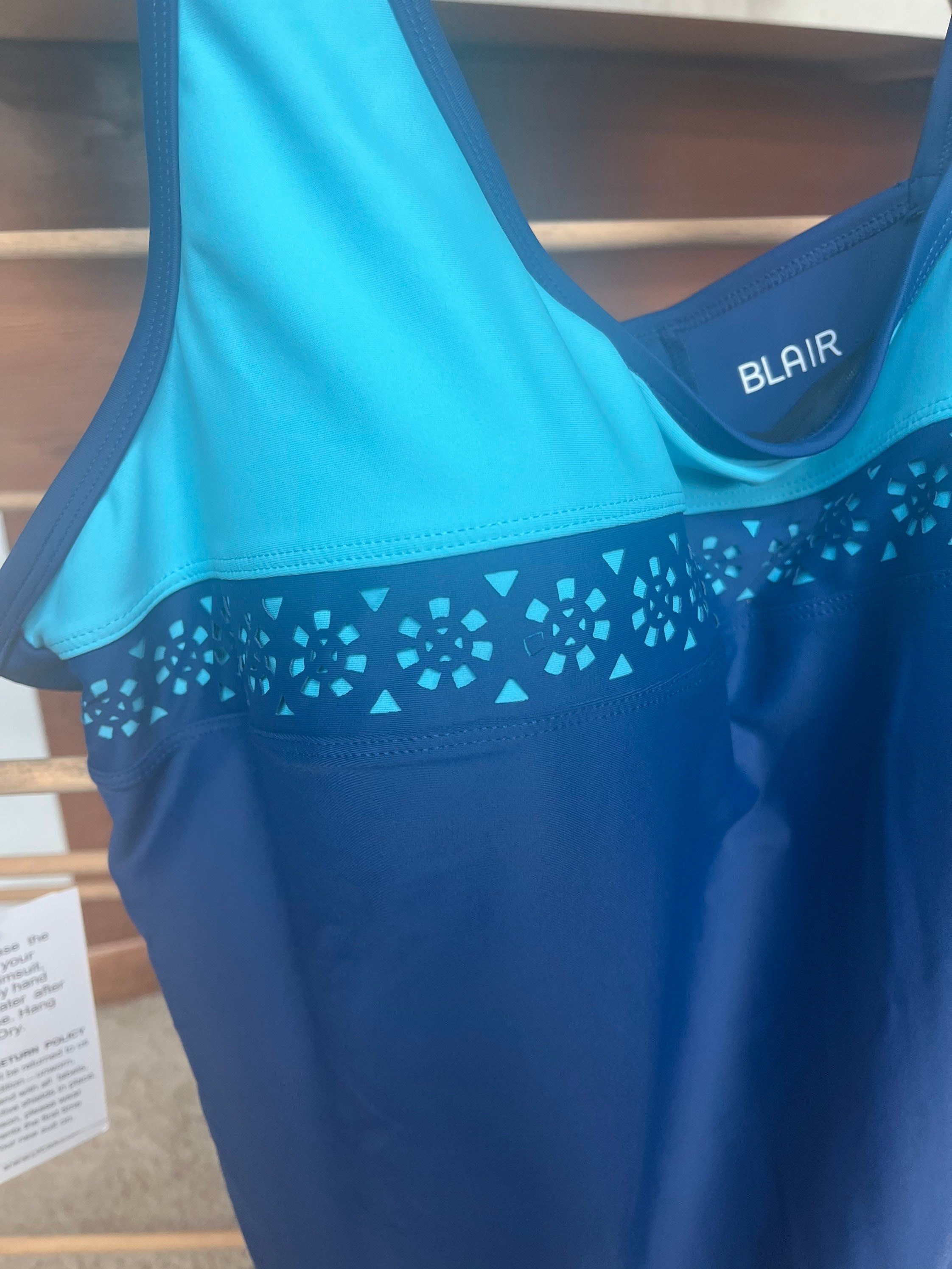 Size 20W One Piece Blue Swimsuit From Blair Like New Skirt Suit Etsy