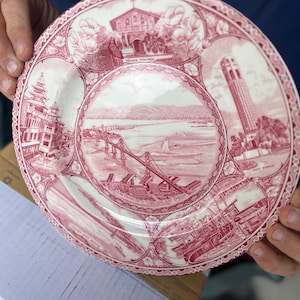 San Francisco red transferware plate Vintage