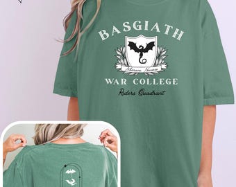 -shirt universitaire de guerre de Basgiath | -shirt dragon quadrant quatrième aile | t-shirt foncé empyréen academia | cadeau livresque pour amoureux des livres booktok
