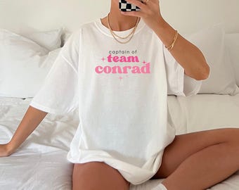 captain of team conrad tee pink | the summer i turned pretty | white comfort colors 1717 tshirt | team conrad jeremiah cousins beach tsitp