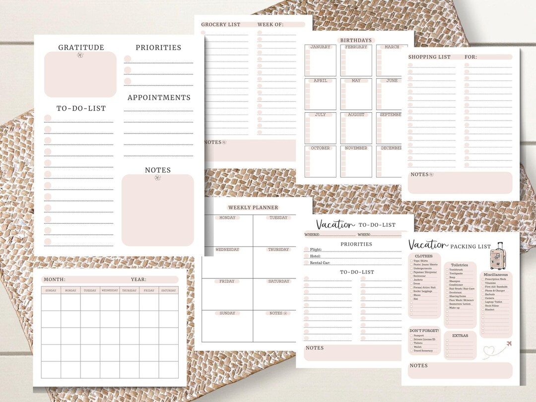 Productivity Daily Planner Printable Bundle | Daily Weekly Monthly ...