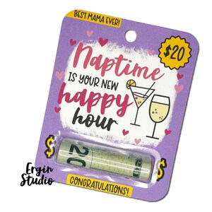 Naptime is jouw nieuwe happy hour - grappige geldkaart voor babyshowers | Cadeau kraamcadeau | Cadeaukaarthouder | Betaalpas