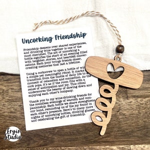 Unkorken Freundschaft - Wein Öffner Ornament, Auto Anhänger, Best Friends Ornament, Besties, Weihnachtsgeschenk für Freunde, Weintrinker Geschenk