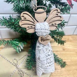 Personalized Remembrance Angel Christmas Ornament – Memorial Loss Gift, Custom Name Angel Keepsake for Bereavement and Holiday Decor
