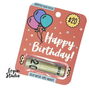 Feliz Aniversário - Cartão de Aniversário com Dinheiro | Presente de Aniversário | Porta-Cartão de Presente de Aniversário | Cartão de Dinheiro com Balão