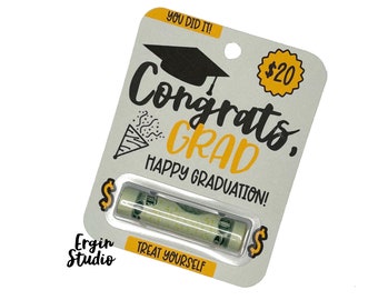 Congrats Grad - Graduation Money Card | Graduation Gift | Happy Graduation Gift Card Holder | Graduate Cash Card