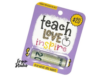 Teach Love Inspire - Teacher Money Card | Teacher Appreciation Gift | Gift Card Holder | Cash Card