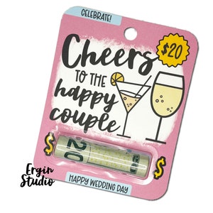 Saludos a la feliz pareja - Tarjeta de dinero para bodas / Regalo de bodas / Tarjeta de despedida de soltera / Tarjetero de regalo / Tarjeta de efectivo