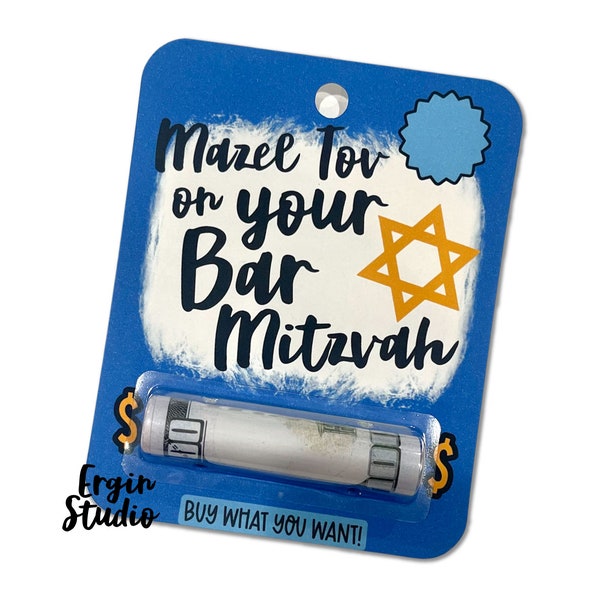 Mazel Tov On Your Bar Mitzvah - Bar Mitzvah Card | Money Card | Cash Gift