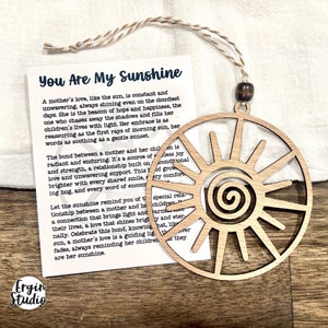 You Are My Sunshine – Enfeite de sol, amuleto de carro, enfeite de mãe e filha, presente de Natal para mãe, presente de filha