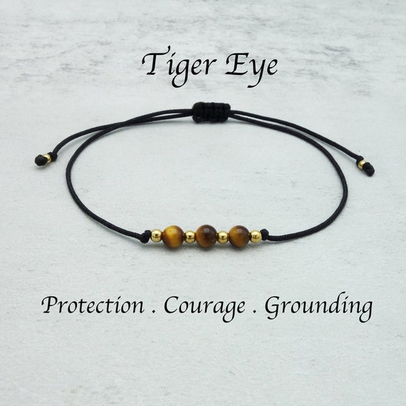 Simple Delicate Tiger Eye Beads Crystal knotted Bracelet Build Your Jewellery Customisable