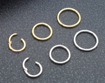18g 16g Minimalist Titanium G23 Implant Grade Clicker Ring Seamless Hinged Piercing