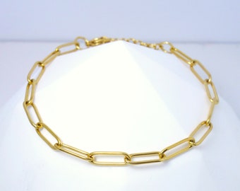 Dainty Plain Paperclip Chain Bracelet Stainless Steel Minimalist Gift For Her
