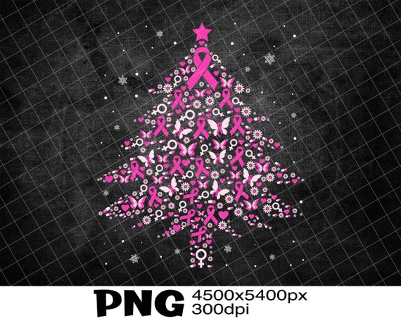 Breast Cancer Christmas Tree Png Breast Cancer Awareness - Etsy