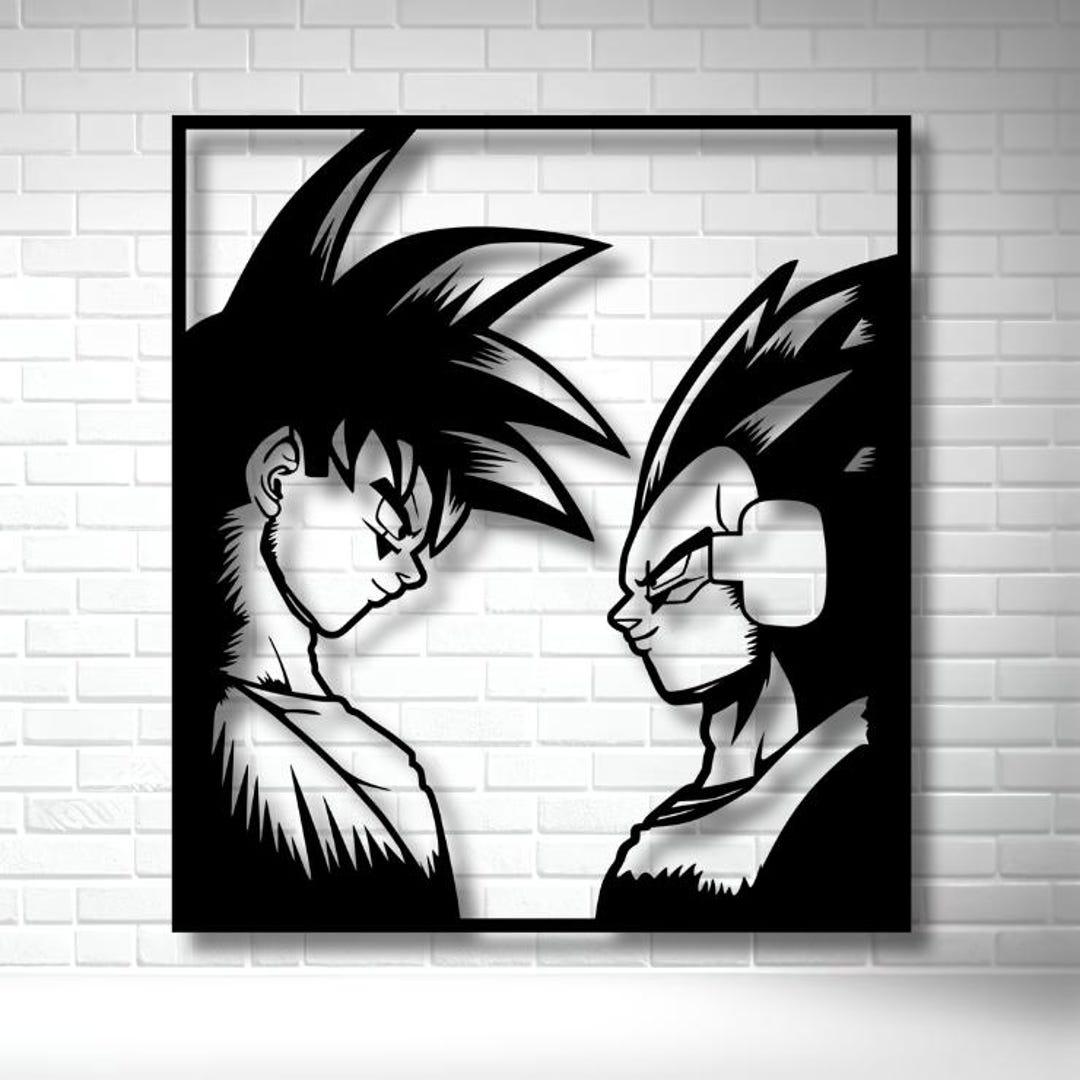Goku Vs Vegeta SVG | Dragon Ball Wall Art | Face to Face Anime ...