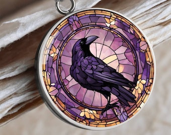 Raven Necklace: Surgical Steel Crow Pendant, Symbolic Goth Jewelry