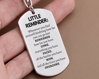 Engraved 'Little Reminder' Keychain: Mental Health Support Gift