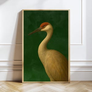 Japanese Crane Art Print: Japandi Style, Contemporary Maximalist Decor