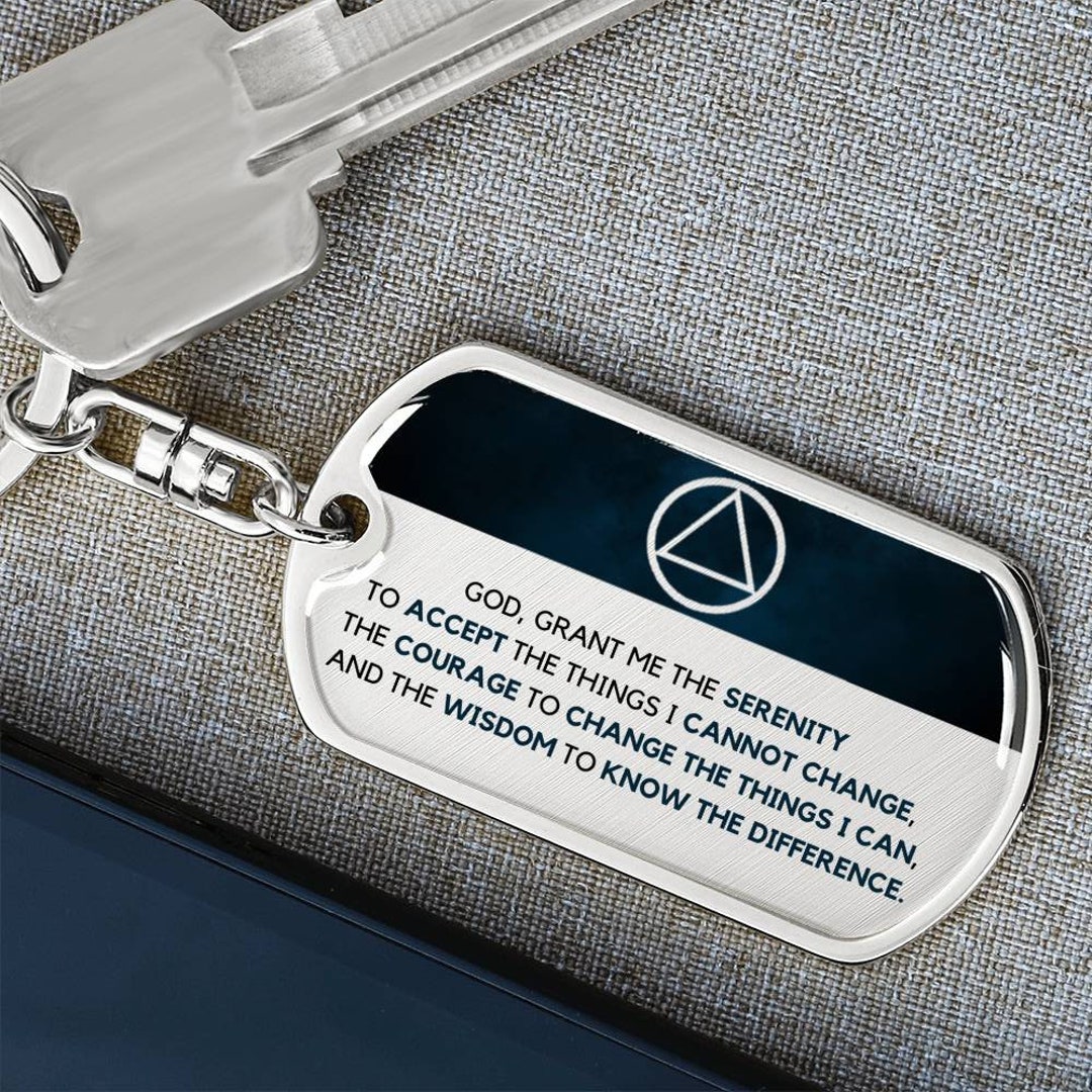 Serenity Prayer Keychain | AA Sober Anniversary Gift - Etsy