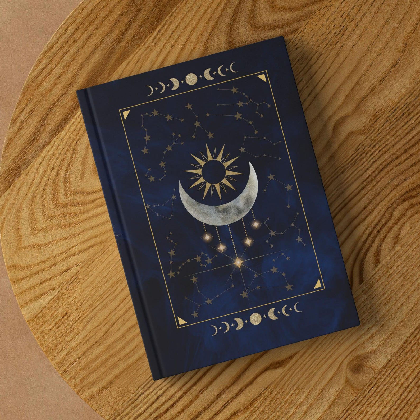 Sun & Moon Phases Journal | Dark Celestial Notebook Gift - Etsy