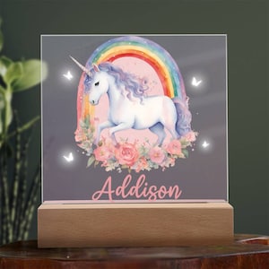 Personalized Unicorn Night Light: Custom Nursery Decor