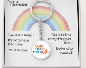 Little Reminder Keychain, Mental Health Keychain, Mental Health Lanyard, You are Enough