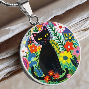 Black Kitty Pendant | Cat Lover Gift | Kitty Jewelry