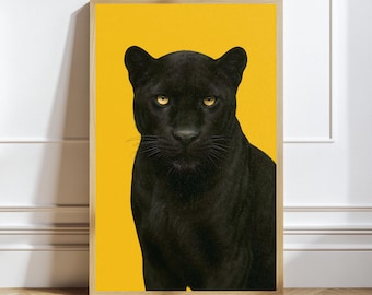 Black Panther Art Print: Maximalist Animal Poster, Trendy Wall Decor