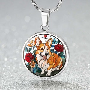 Corgi Pendant Necklace: Welsh Puppy Dog Art