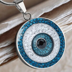 Turkish Evil Eye Pendant: Protection Good Luck Charm Necklace