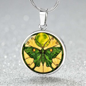 Luna Moth Vintage Necklace | Intuition Jewelry | Whimsical Goth Jewelry | Bug Jewelry