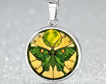 Luna Moth Pendant Necklace: Whimsical Bug Jewelry