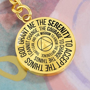 Serenity Prayer Sobriety Gift Keychain | AA gift | Sober Anniversary Gift