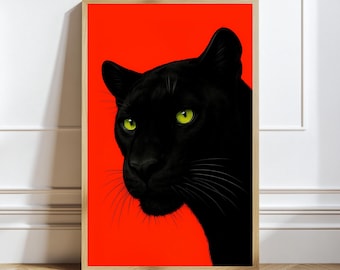 Black Panther Maximalist Art Print: Chic Home Decor Poster