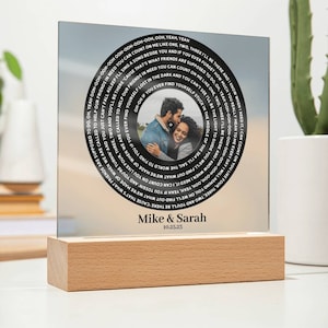 Custom Song Lyrics Acrylic Plaque: Personalized Photo Gift