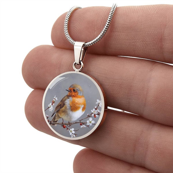 Red Robin Bird Pendant Necklace | Nature Inspired Jewellery | Bird Necklace | Bird Lover Gift | Vintage Robin Bird Charm