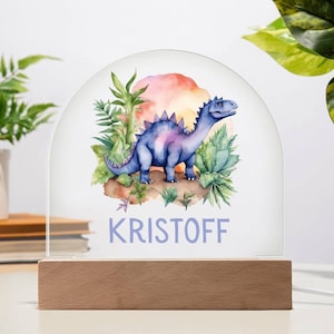 Personalized Acrylic Dinosaur Night Light | Custom Name Bedroom Decor | Baby Night Light | Baby Shower Gift